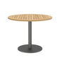 Ronda Single-Pedestal Table Graphite Ø 100 with teak top