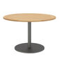 Ronda Single-Pedestal Table Graphite Ø 120 with teak top