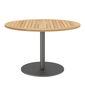 Ronda Single-Pedestal Table Graphite Ø 120 with teak top