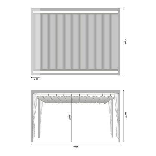Monaco Gazebo 3 x 4 m, Graphite