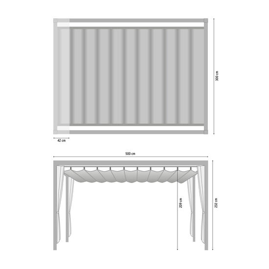 Monaco Gazebo 3 x 5 m Graphite