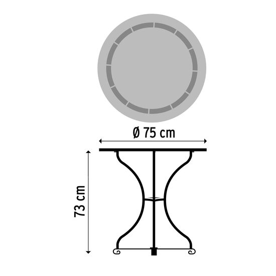 Fontenay Table Ø 75, Granite Top