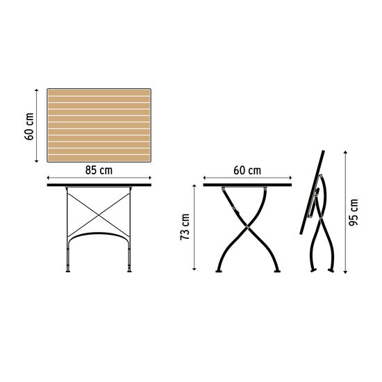 Fontenay Folding Table 85 x 60, Teak