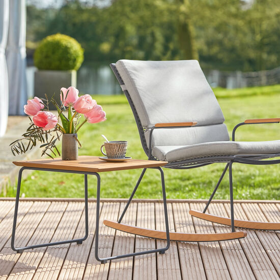 Pan Side Table Graphite 48 x 48, Teak