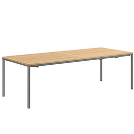 Portland Extending Table Graphite 240-300 x100 with teak top