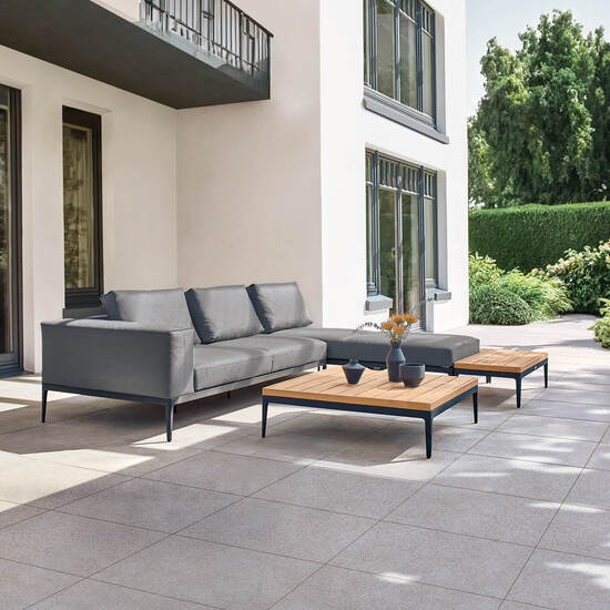 Morgans Bay Lounger with tray left, cushions included