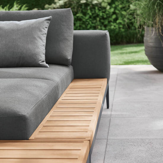 Morgans Bay Lounger with tray left, cushions included