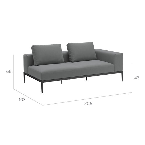 Morgans Bay Sofa with armrest left, cushions included