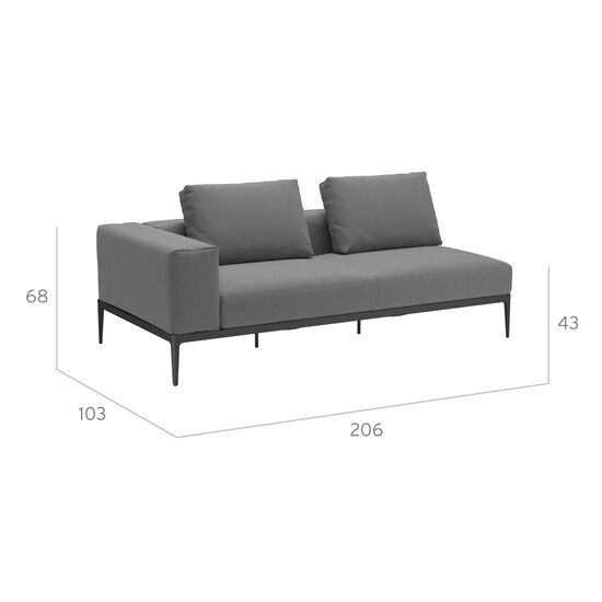 Morgans Bay Sofa with armrest right, cushions included