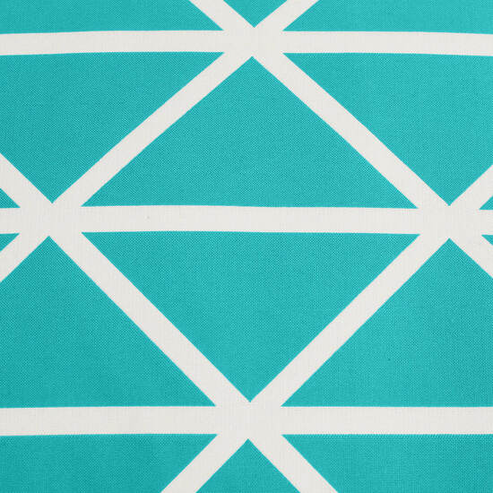 Floor Cushion Geo Turquoise/White