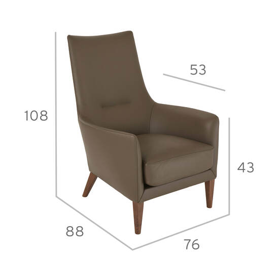 Leighton Leather Armchair, Cedar