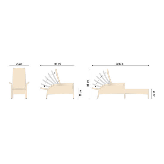 Savannah Deck Chair with Pull-Out Footrest