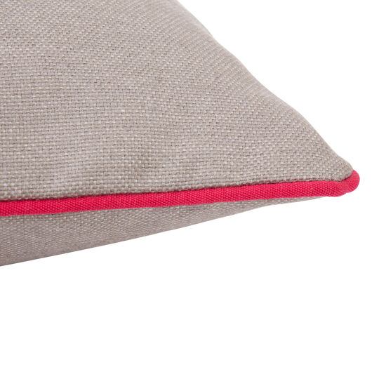 Piped Cushion 50 x 45 Stone | Happy