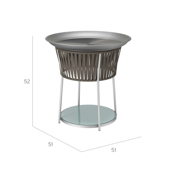 Temper Side Table Glass Brown