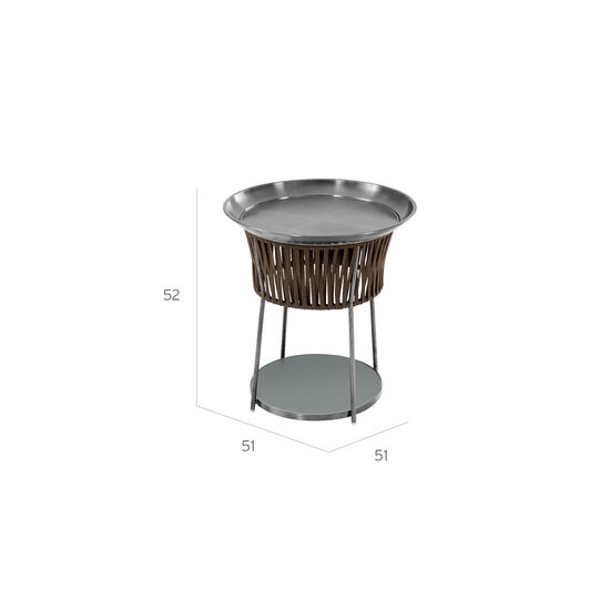 Temper Side Table Glass Brown