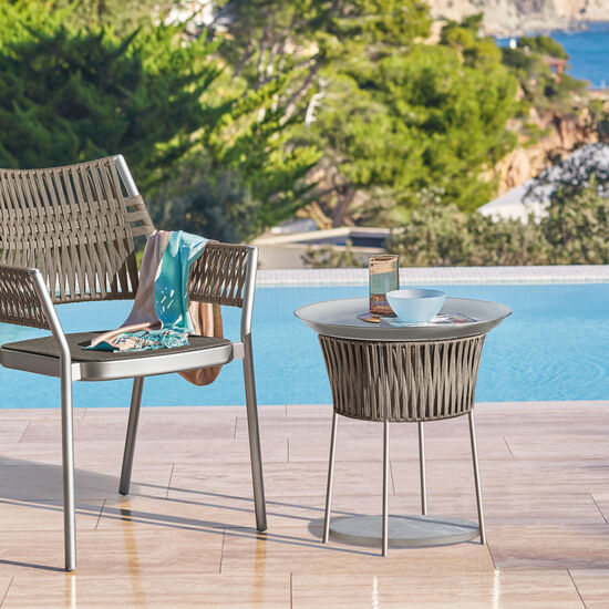 Temper Side Table Glass Brown