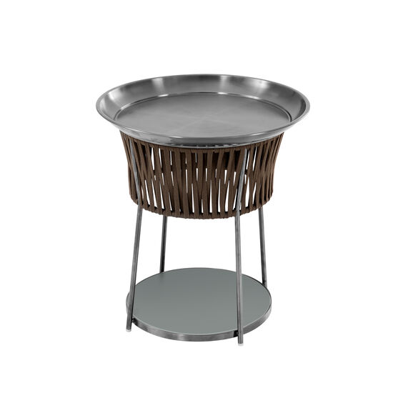 Temper Side Table Glass Brown