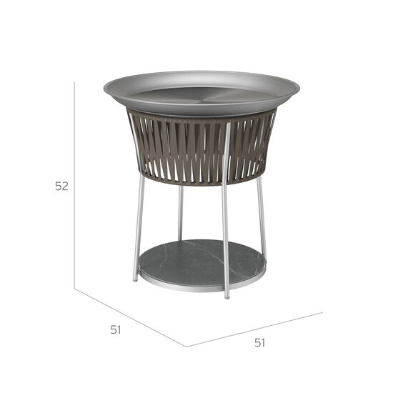 Temper Side Table Ceramic Brown