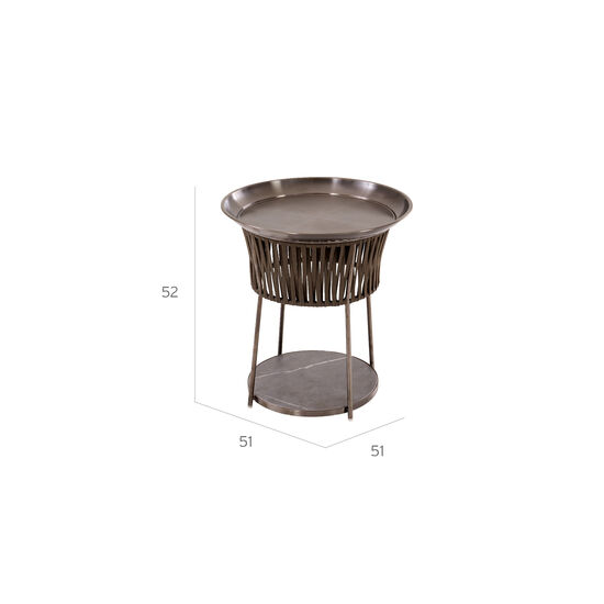 Temper Side Table Ceramic Brown