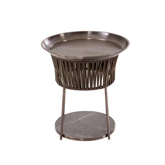 Temper Side Table Ceramic Brown
