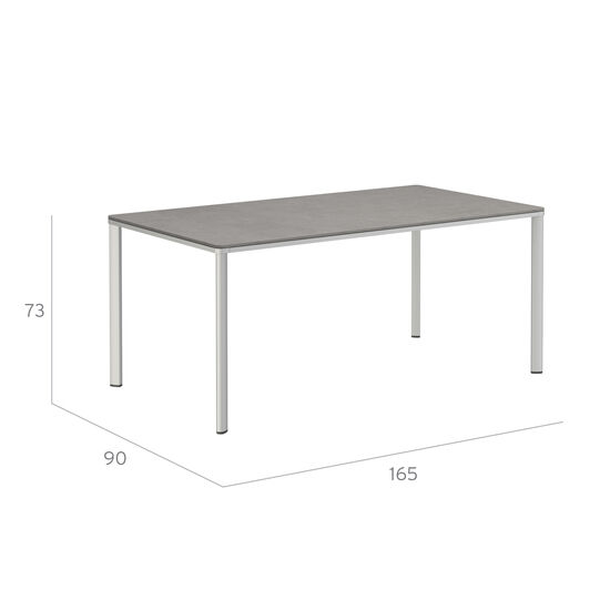 Portland Table Anodised 165 x 90 with HPL top Shade