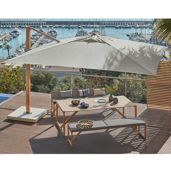 Positano Parasol 3.50 x 3.50 m square, Silver Grey