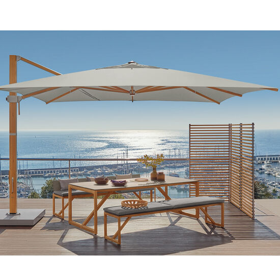 Positano Parasol 3.50 x 3.50 m square, Silver Grey