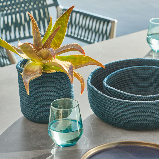 Temper Basket Small Teal, set of 2 pieces