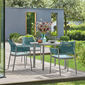 Temper Table Anodised 100 x 100 with glass top