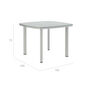Temper Table Anodised 100 x 100 with glass top