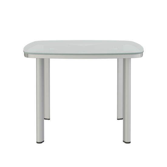 Temper Table Anodised 100 x 100 with glass top