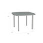 Temper Table Anodised 100 x 100 with glass top