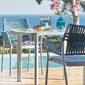 Temper Table Anodised 100 x 100 with glass top