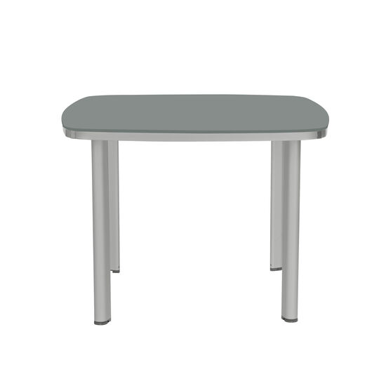 Temper Table Anodised 100 x 100 with glass top