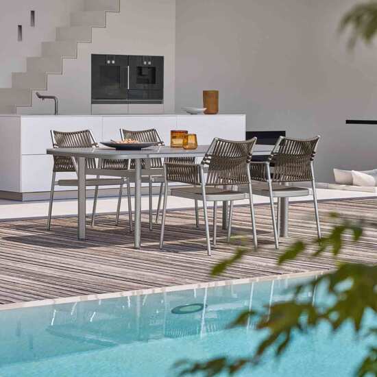 Temper Table Anodised 220 x 100 with glass top