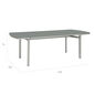 Temper Table Anodised 220 x 100 with glass top