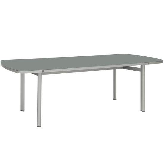 Temper Table Anodised 220 x 100 with glass top