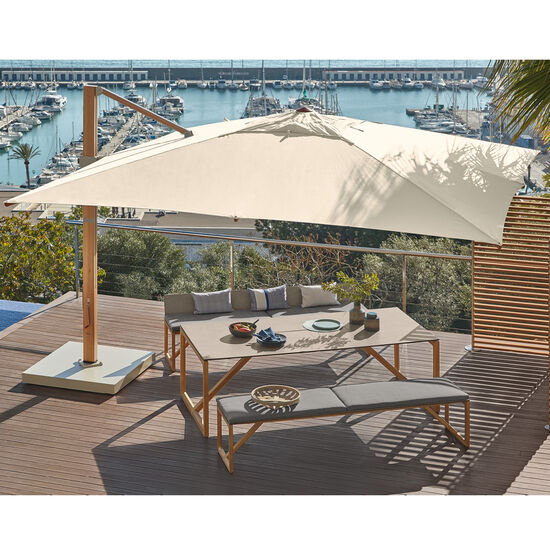 Positano Parasol 3.50 x 3.50 m square, Ivory
