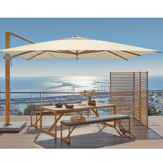 Positano Parasol 3.50 x 3.50 m square, Ivory