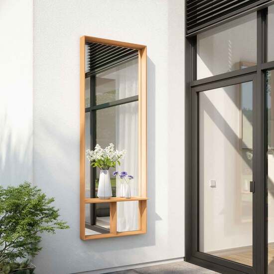 Fascino Mirror with teak frame, Vertical wide