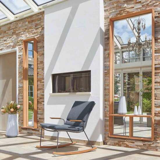 Fascino Mirror with teak frame, Vertical wide