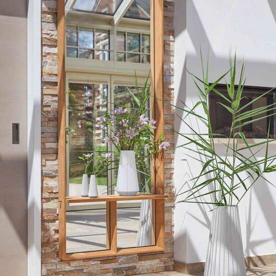 Fascino Mirror with teak frame, Vertical wide