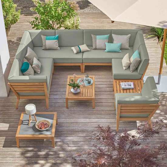 Valencia Lounge Coffee Table with teak top