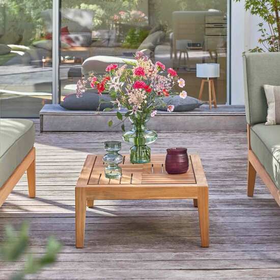 Valencia Lounge Coffee Table with teak top