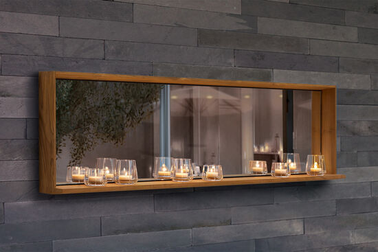 Fascino Mirror with teak frame Horizontal
