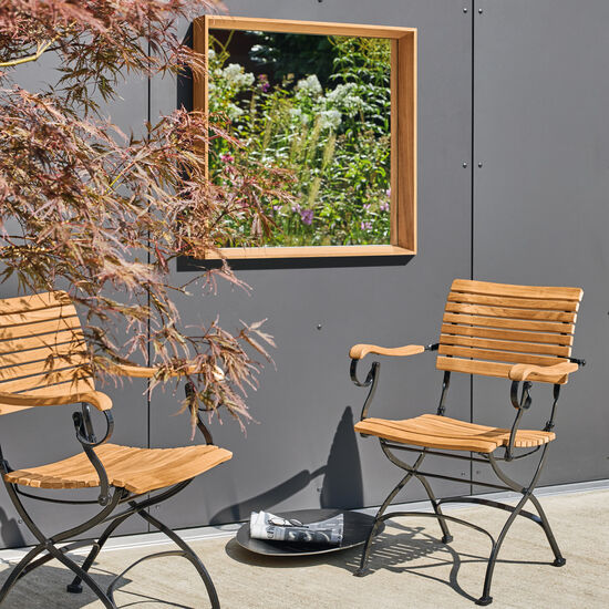 Fascino Mirror with teak frame Square