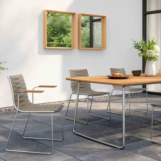 Fascino Mirror with teak frame Square