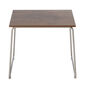 Pan Side Table Stainless Steel 48 x 48, HPL Patina Grey-Brown