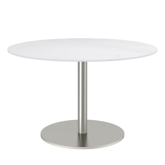 Ronda Single-Pedestal Table Ø 120 Ceramic Marble White