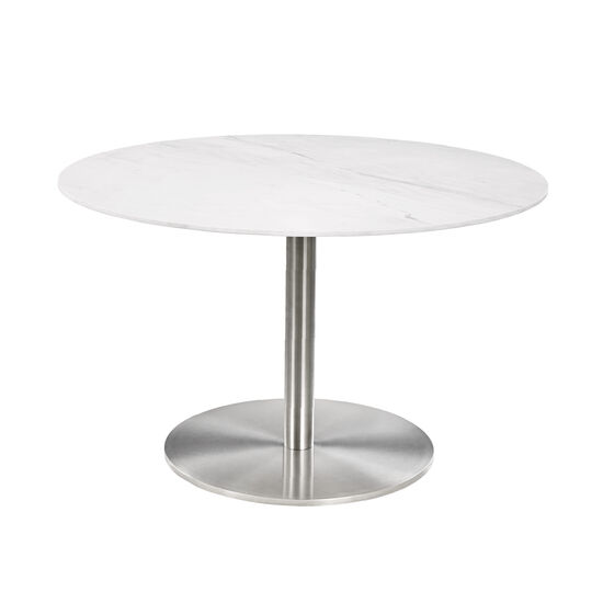 Ronda Single-Pedestal Table Ø 120 Ceramic Marble White